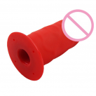 Красный фаллоимитатор на ремнях photo 1