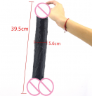 Супер длинный черный фаллоимитатор, 395*56 мм photo 5