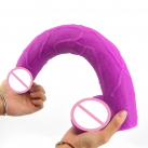 Гибкий фаллоимитатор FAAK, фиолетовый, 39.5х5.6 см photo 5