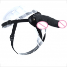 Фаллоимитатор черный с ремнями photo 2