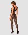 Сітчастий бодістокінг з вирізами та малюнком Obsessive Bodystocking G328 S/M/L, чорний, комбінезон photo 4