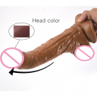 Реалістичний великий коричневий фалоімітатор photo 2