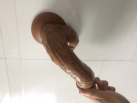 Реалістичний великий коричневий фалоімітатор photo 6