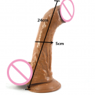 Реалістичний великий коричневий фалоімітатор photo 3