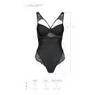 Боді з еко-шкіри та мережива Loona Body black L/XL - Passion photo 5