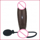 М'який чорний надувний фалоімітатор із TPR на присосці photo 6