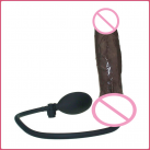 М'який чорний надувний фалоімітатор із TPR на присосці photo 1