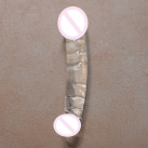 Большой двойной фаллоимитатор Dildo Butt Plug из стекла photo 3
