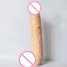 Реалістичний величезний фалоімітатор на присосці, колір тілесний/чорний/коричневий photo 5