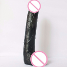 Реалістичний величезний фалоімітатор на присосці, колір тілесний/чорний/коричневий photo 4