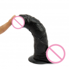 Чорний силіконовий реалістичний фалоімітатор з подвійною вібрацією photo 1