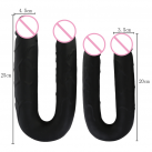 Реалистичный фаллоимитатор двойной черный photo 3