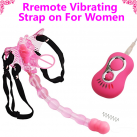 Фаллоимитатор на ремне с анальными шариками.  Беспроводной пульт дистанционного управления. С вибрац photo 2