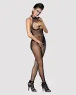Бодистокинг из мелкой сетки с открытой грудью и доступом Obsessive Bodystocking N101 S/M/L, черный photo 2