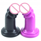 Великий фалоімітатор, 20х6.5 см, чорний/фіолетовий photo 4