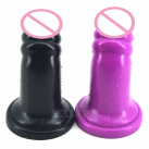 Великий фалоімітатор, 20х6.5 см, чорний/фіолетовий photo 5