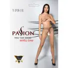Тілесні колготки з відкритим доступом, контрастна лінія TIOPEN 010 beige 1/2 (20 den) — Passion photo 5