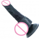 Фаллоимитатор. Реалистичный. Силикон. На присоске. Черный. photo 1