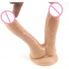 Черный двойной фаллоимитатор, цвет коричневый photo 3