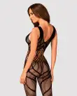 Сітчастий бодістокінг з вирізами та малюнком Obsessive Bodystocking G328 S/M/L, чорний, комбінезон photo 2