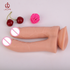 Реалистичный фаллоимитатор двойной силикновый на присоске JIUAI photo 2