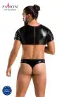 Комплект мужского белья под латекс Passion 057 Set Peter L/XL Black, кроп-топ, стринги photo 6