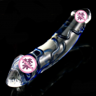 Стеклянный фаллоимитатор с двойной головкой  photo 2