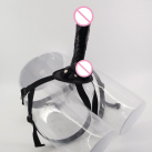 Страпон с большим черным фаллоимитатором, 235*55 мм photo 1