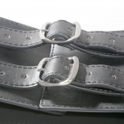 Черный кожаный металлический ремешок для фаллоимитатора photo 5