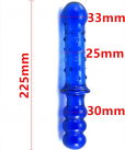 Синий стеклянный фаллоимитатор Butt Plug 225*33 мм photo 2