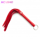 Короткая плеть с кисточками из искусственной кожи для БДСМ, цвет красный photo 1