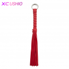 Короткая плеть с кисточками из искусственной кожи для БДСМ, цвет красный photo 5