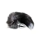 Металева анальна пробка Лісій хвіст Alive Black And White Fox Tail L, діаметр 3,9 см photo 2