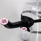 Большой фаллоимитатор изогнутый с ремнями, 24 см photo 4