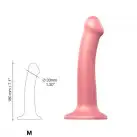 Насадка для страпону Strap-On-Me Mono Density Dildo Rose M, діам. 3,3 см, одношаровий силікон, гнучк photo 2