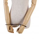 Черные наручники из нержавеющей стали с замком photo 6