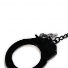 Черные наручники из нержавеющей стали с замком photo 5