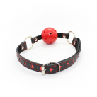 Красный кляп с кожаным ремешком photo 6