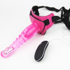 Страпон з вібрацією на ремінцях, рожевий photo 2