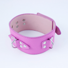 Розовый кожаный ошейник photo 3