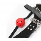 Кляп с ошейником и поводком из кожи БДСМ photo 4