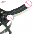 Фаллоимитатор черный с ремнями photo 2