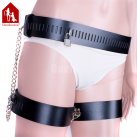 Черный кожаный пояс Davidsource с металлической цепью и блокировкой бедер photo 3