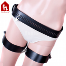 Черный кожаный пояс Davidsource с металлической цепью и блокировкой бедер photo 1