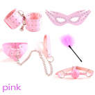 Комплект БДСМ (маска на глаза + кляп + воротник на шею+ flogger перо + наручники) photo 2