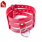 Ошейник кожаный с кольцами. Тройной. photo 4