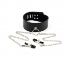 Воротник кожанный с зажимами для сосков photo 2