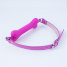 Кляп из кожи с силиконовой косточкой для БДСМ photo 4