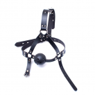 Черный кожаные ремни с кляпом, 44 мм photo 5