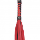 Мягкая плеть с длинным хвостом из кожи, цвет черно-красный photo 4